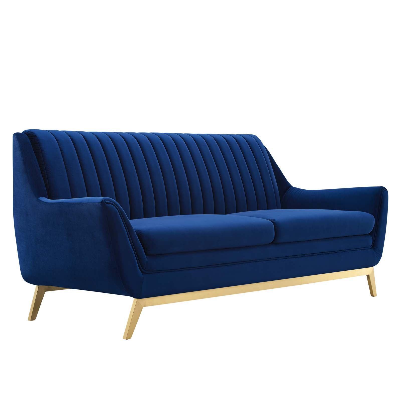 Modway Winsome Channel Tufted Performance Velvet Sofa FredCo