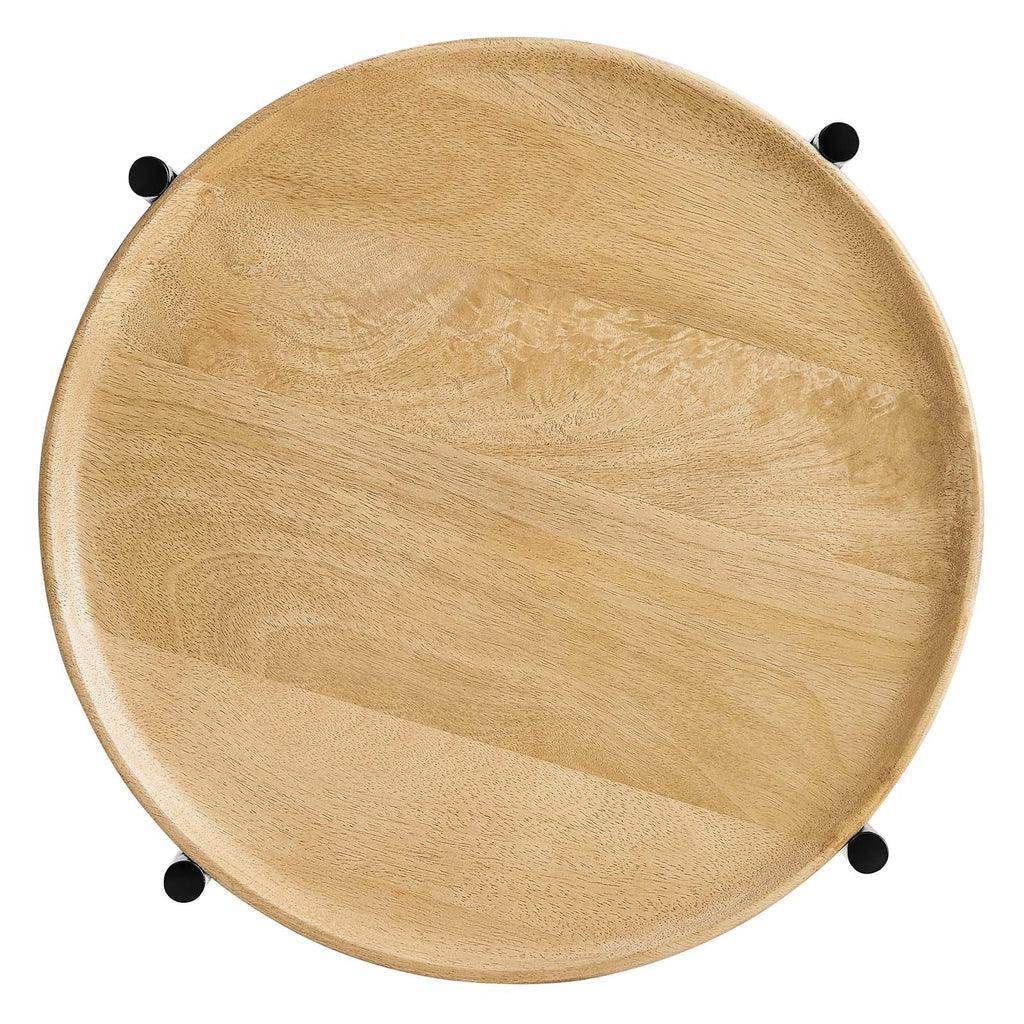 Modway Xilo Round Wood and Metal Side Table FredCo