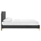 Modway Yasmine Channel Tufted Performance Velvet Full Platform Bed FredCo