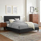 Modway Yasmine Channel Tufted Performance Velvet Queen Platform Bed FredCo