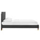 Modway Yasmine Channel Tufted Performance Velvet Queen Platform Bed FredCo