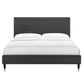 Modway Yasmine Channel Tufted Performance Velvet Queen Platform Bed FredCo