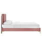 Modway Zahra Channel Tufted Performance Velvet King Platform Bed FredCo