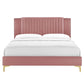 Modway Zahra Channel Tufted Performance Velvet King Platform Bed FredCo