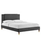 Modway Zahra Channel Tufted Performance Velvet Queen Platform Bed FredCo