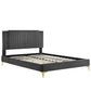 Modway Zahra Channel Tufted Performance Velvet Twin Platform Bed FredCo