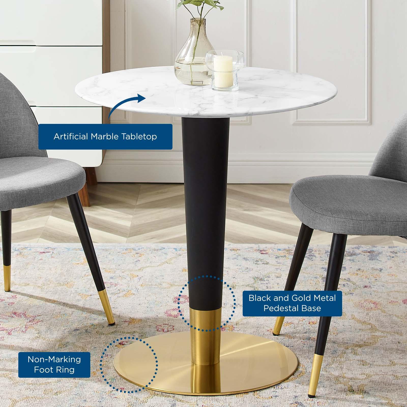Modway Zinque 28" Artificial Marble Dining Table FredCo
