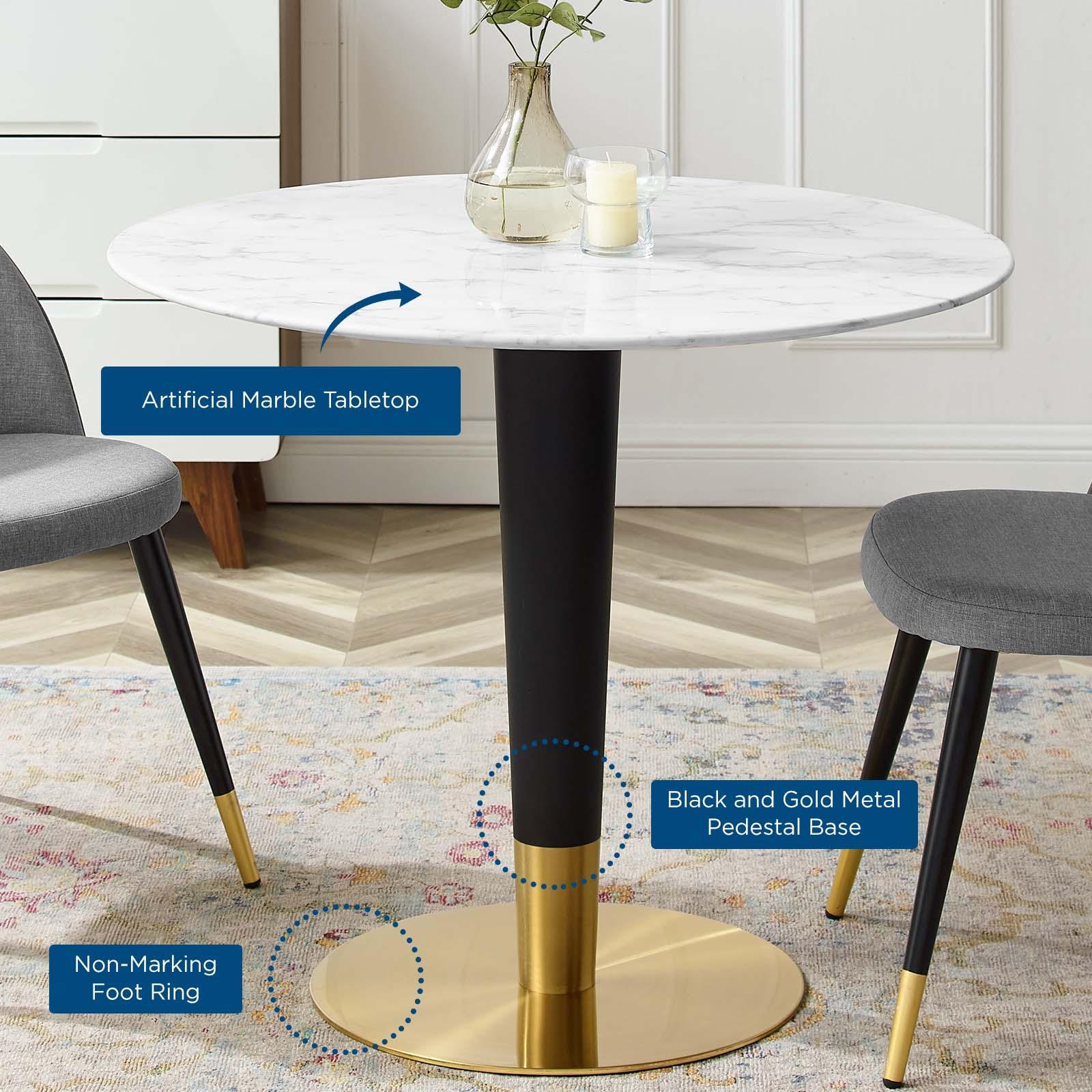 Modway Zinque 36" Artificial Marble Dining Table FredCo