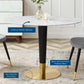 Modway Zinque 42" Oval Artificial Marble Dining Table FredCo