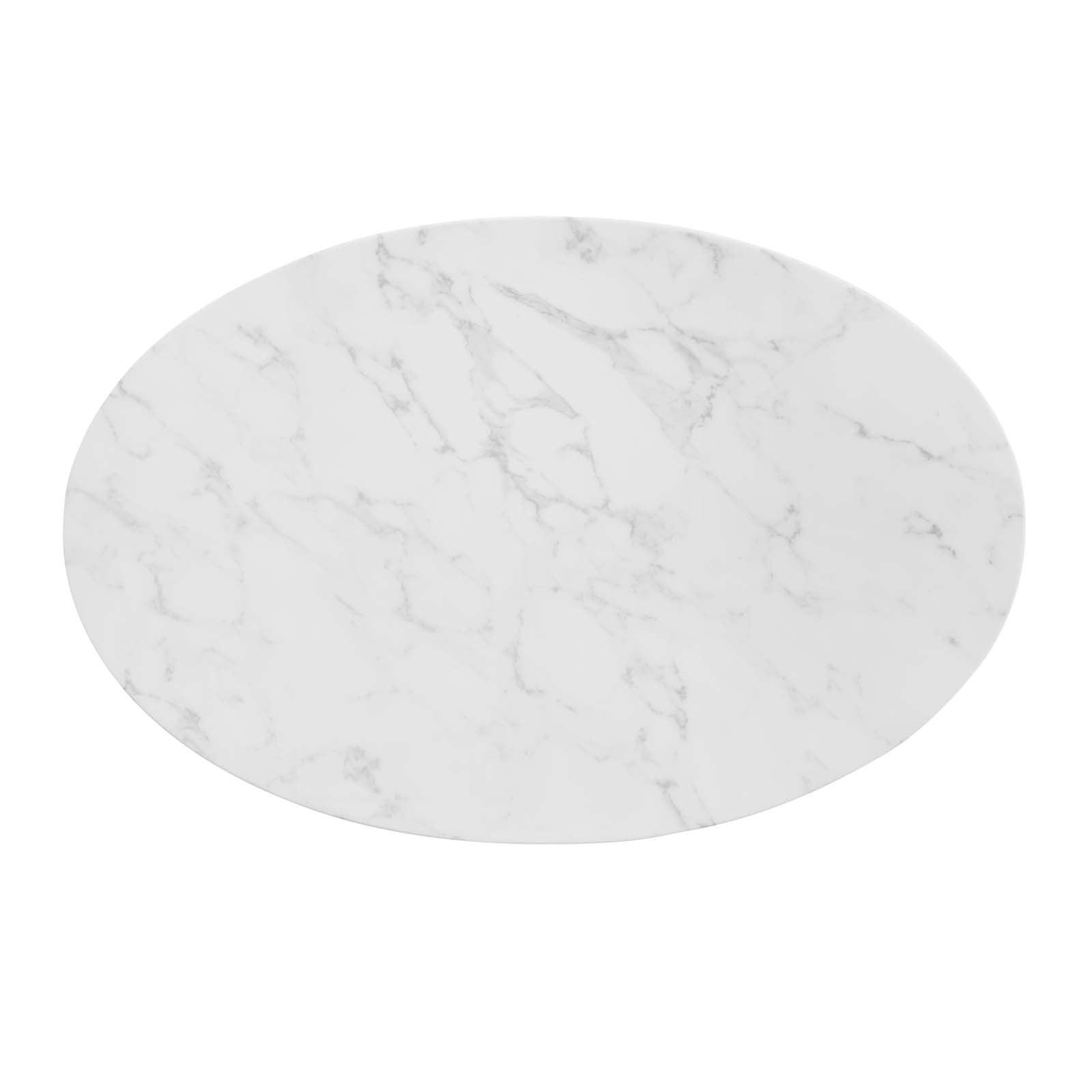 Modway Zinque 42" Oval Artificial Marble Dining Table FredCo