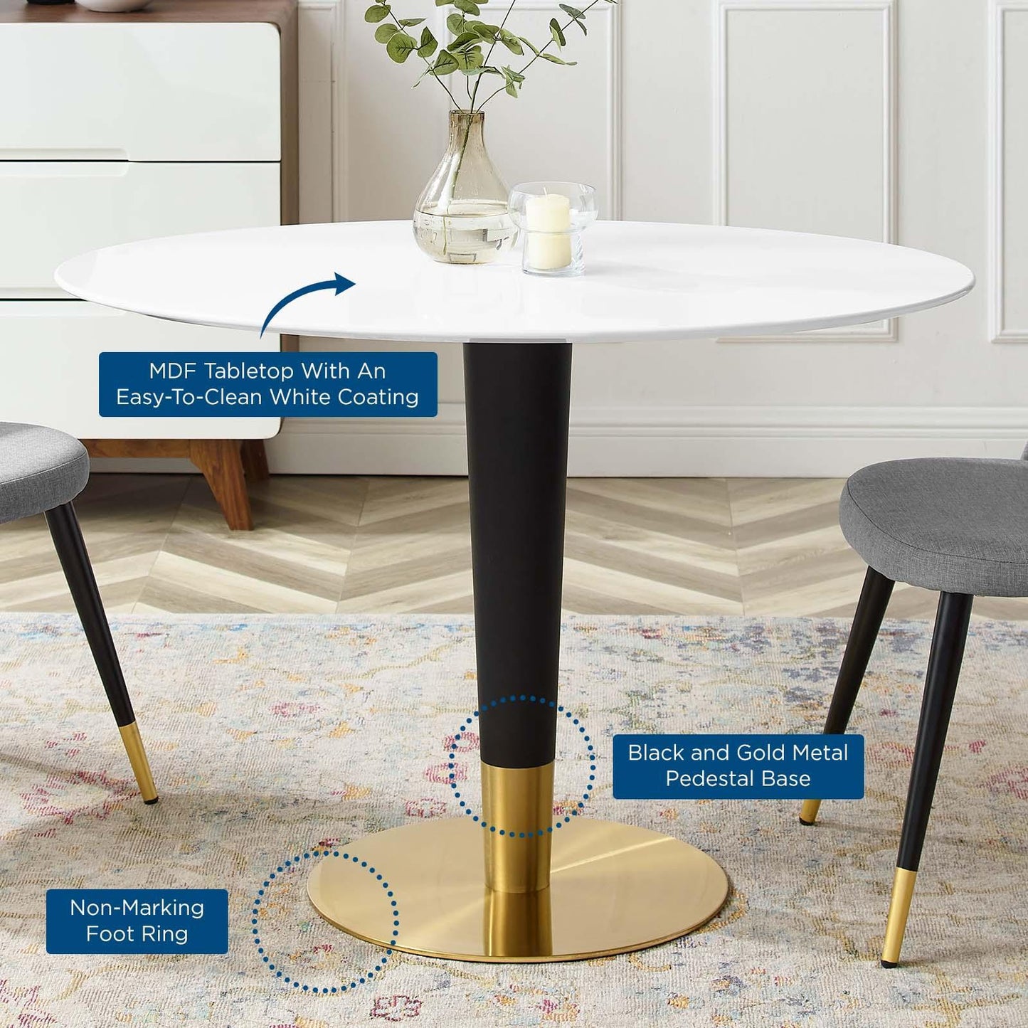 Modway Zinque 42" Oval Dining Table FredCo