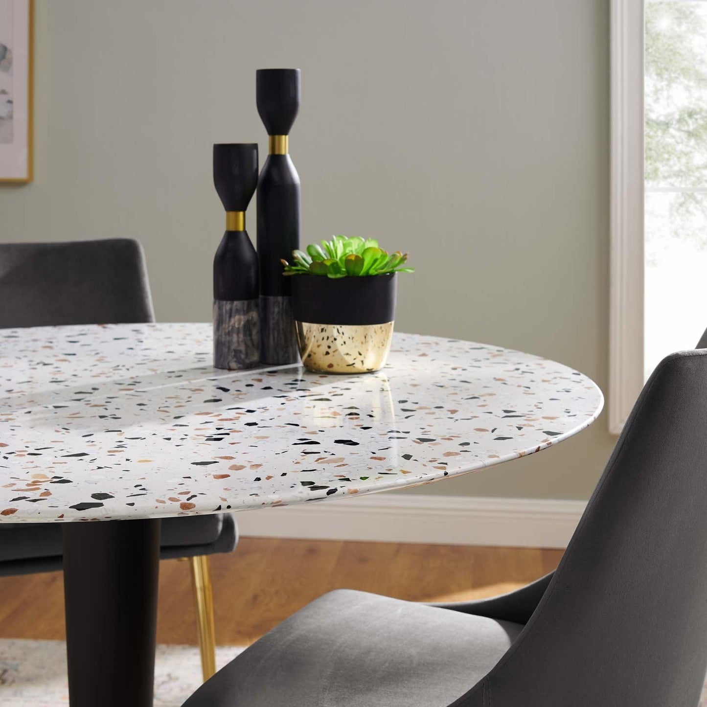 Modway Zinque 47" Round Terrazzo Dining Table FredCo