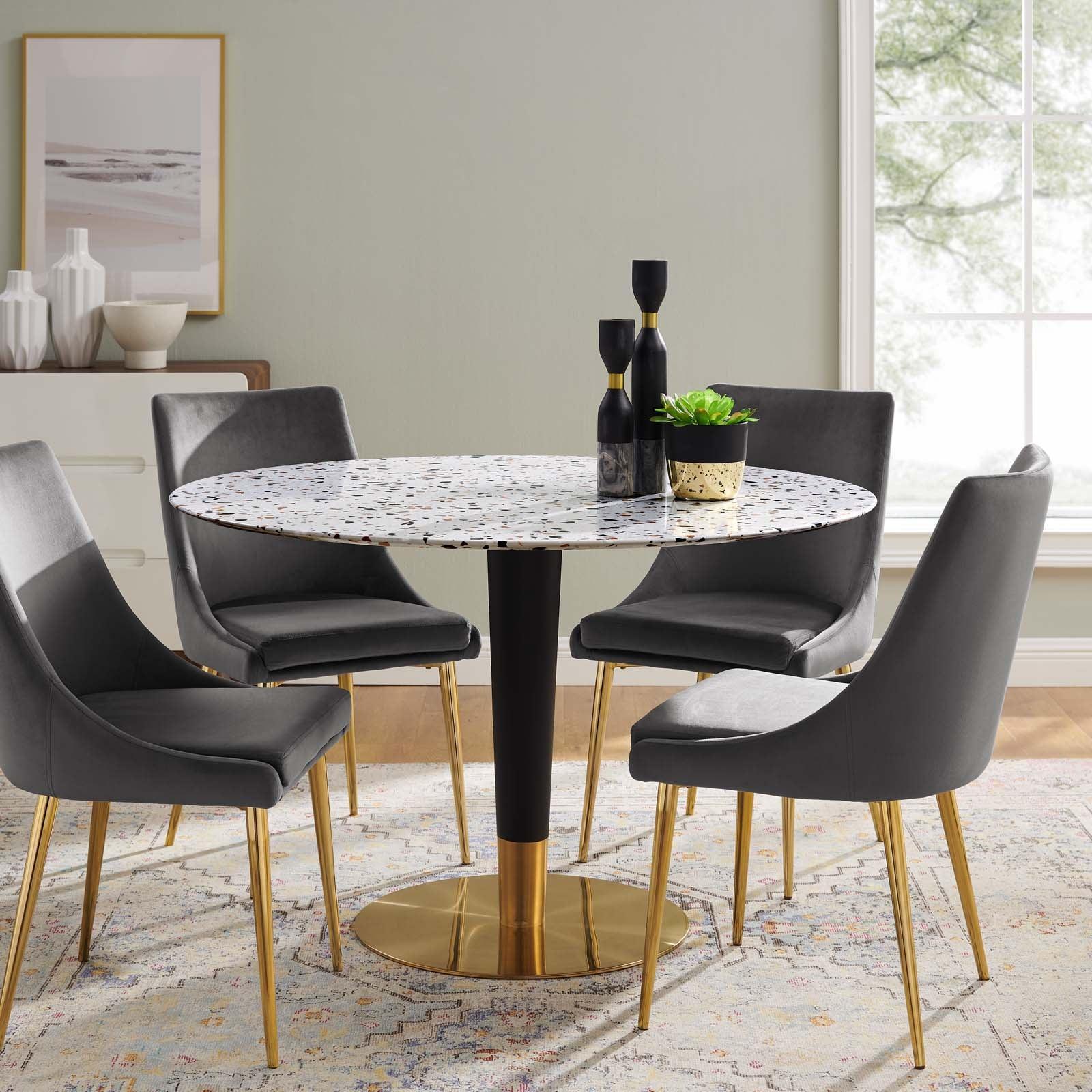 Modway Zinque 47" Round Terrazzo Dining Table FredCo