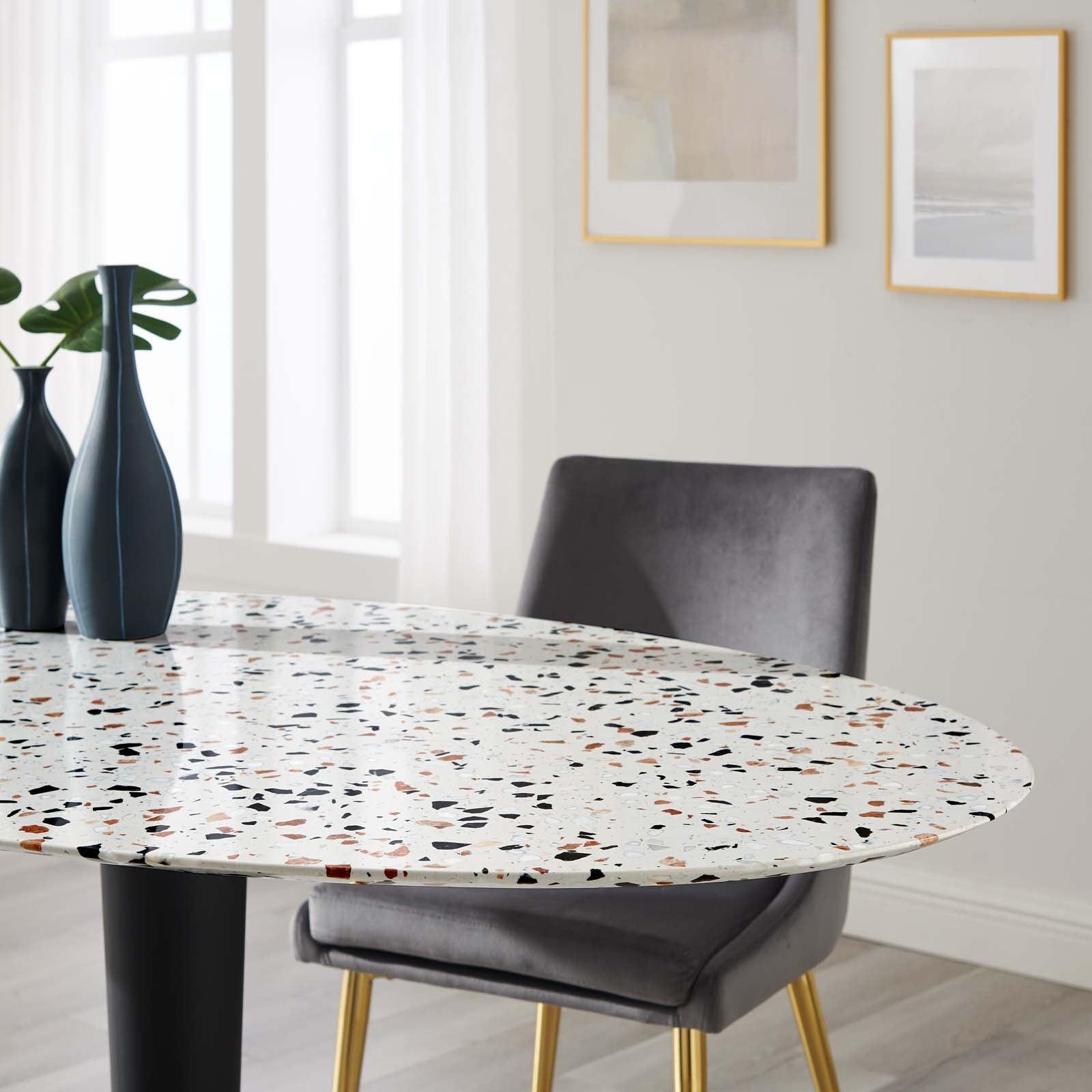 Modway Zinque 60" Oval Terrazzo Dining Table FredCo