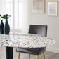 Modway Zinque 60" Oval Terrazzo Dining Table FredCo