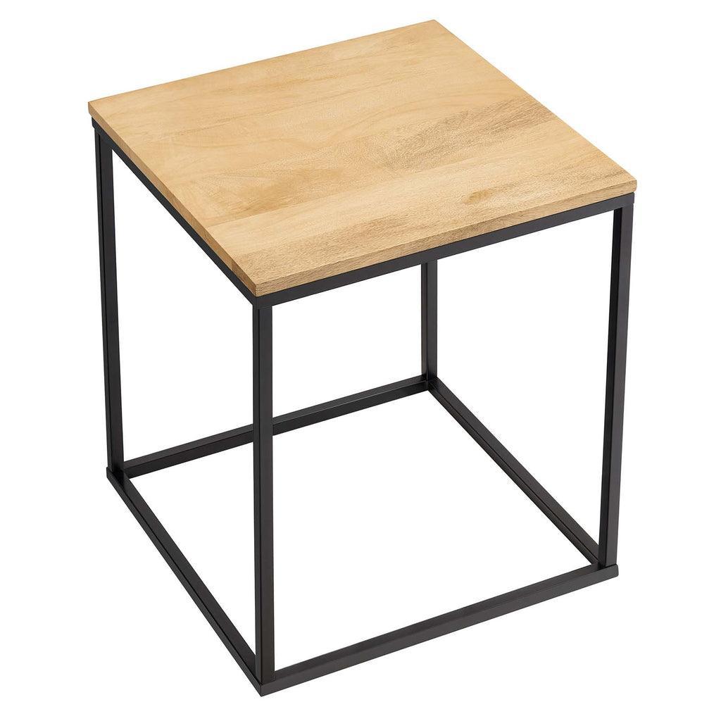 Modway Zora Square Wood and Metal Side Table FredCo