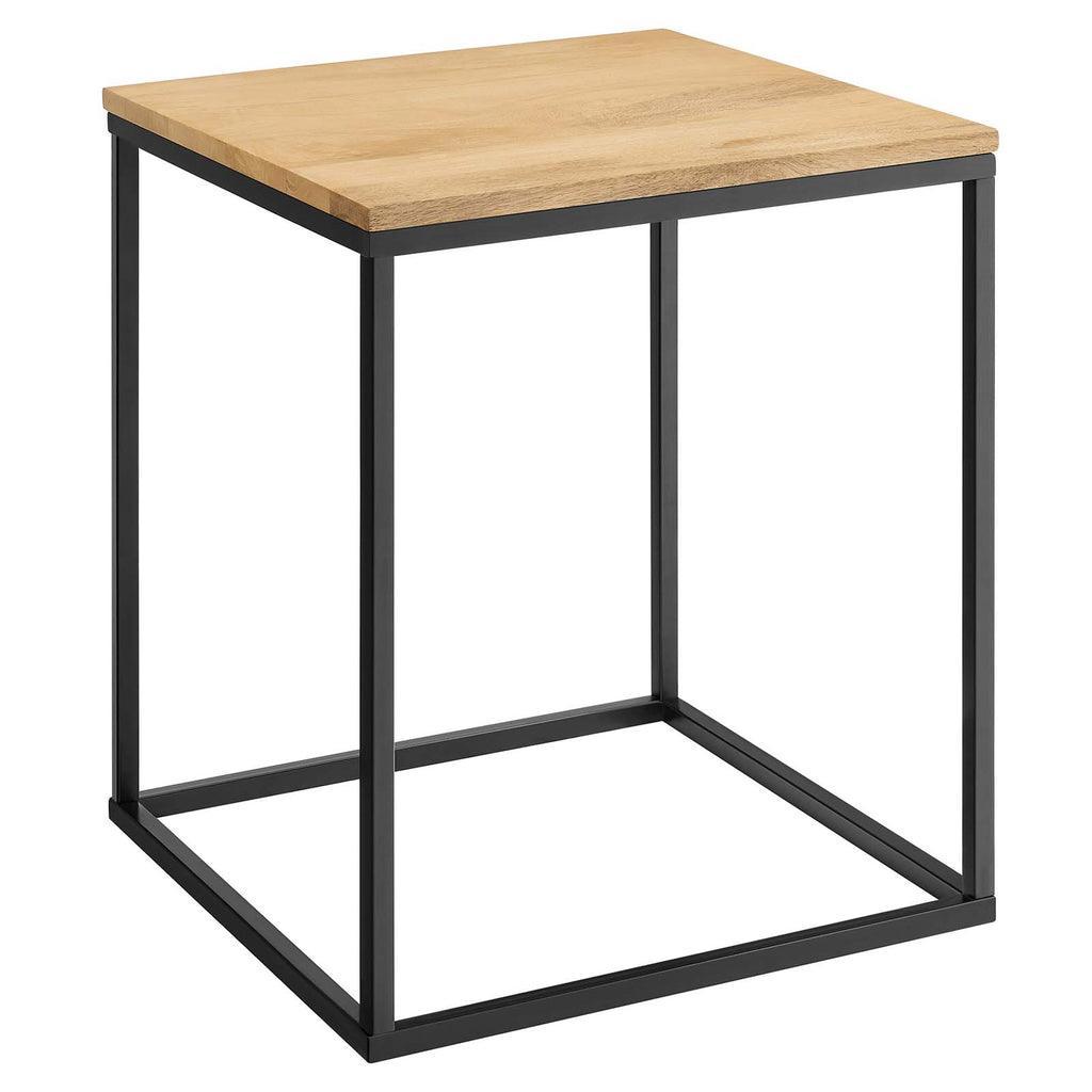 Modway Zora Square Wood and Metal Side Table FredCo