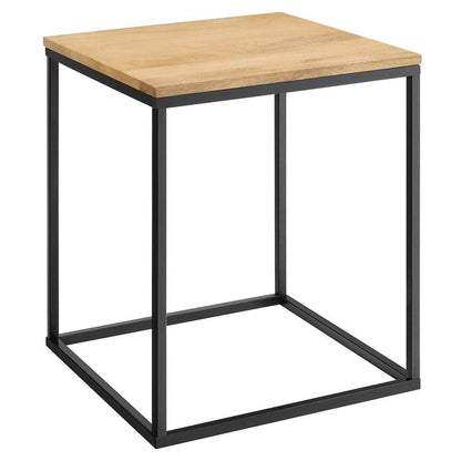 Modway Zora Square Wood and Metal Side Table FredCo