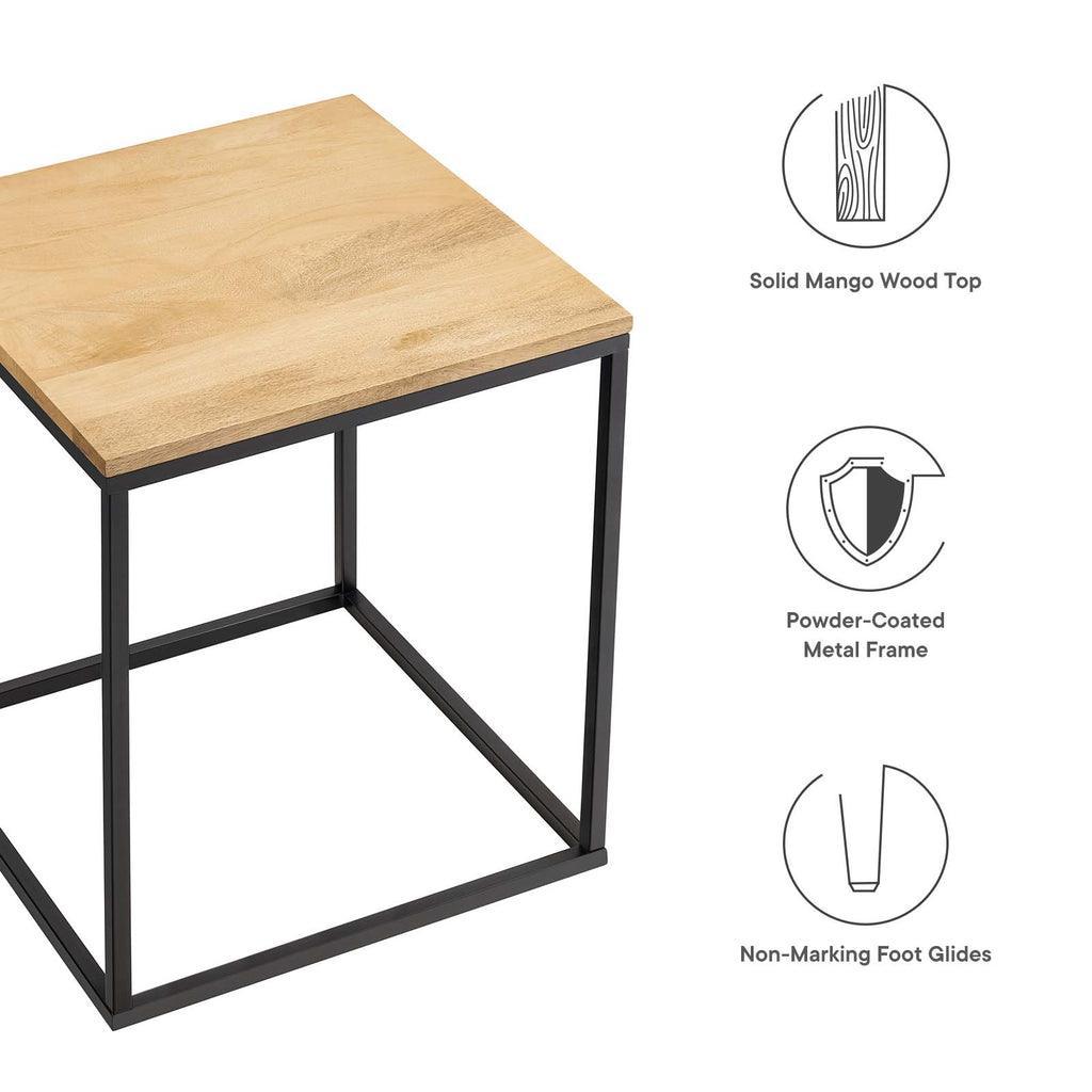 Modway Zora Square Wood and Metal Side Table FredCo