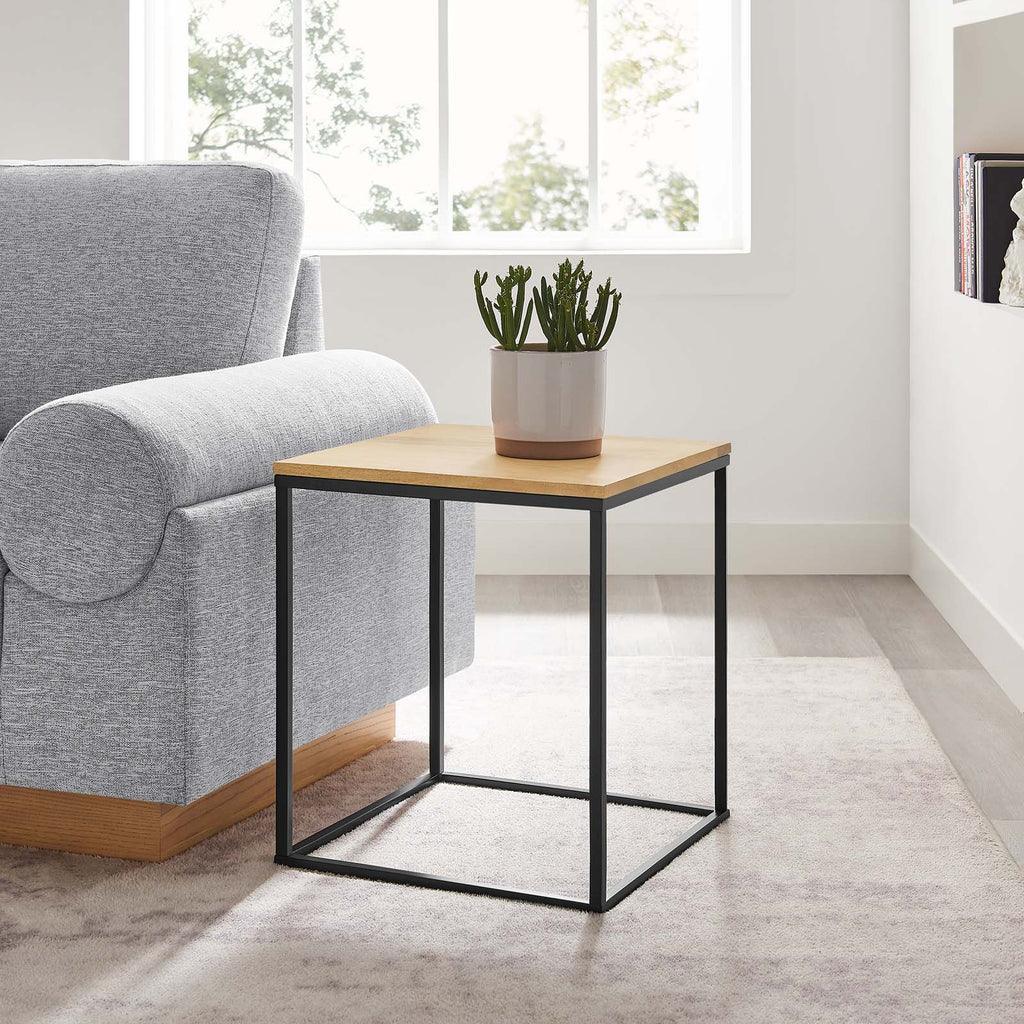 Modway Zora Square Wood and Metal Side Table FredCo