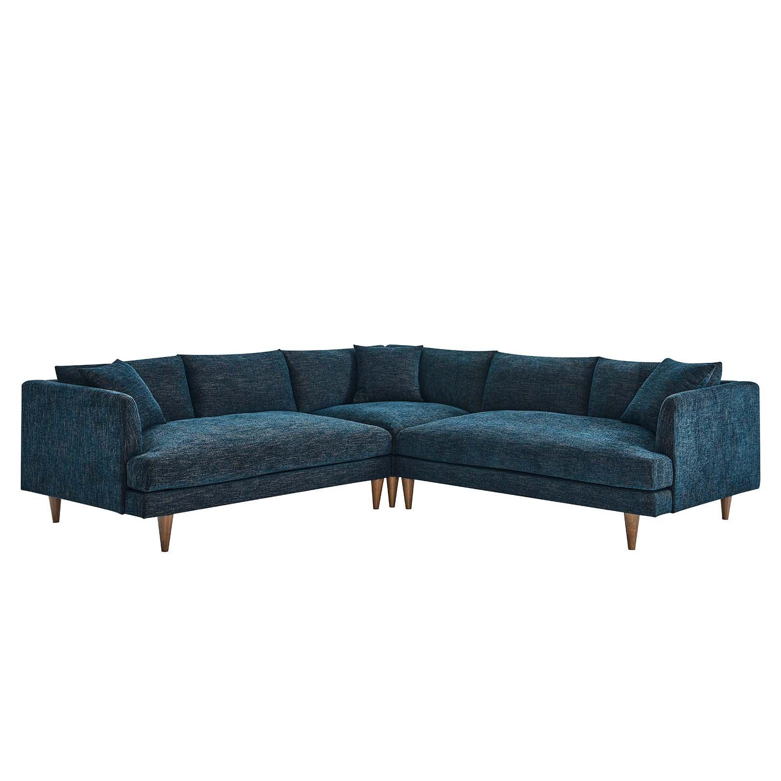 Modway Zoya Down Filled Overstuffed 3 Piece Sectional Sofa FredCo