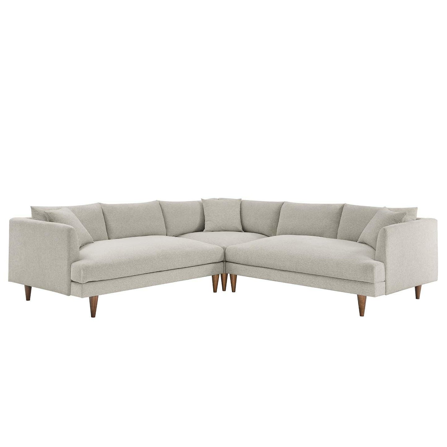 Modway Zoya Down Filled Overstuffed 3 Piece Sectional Sofa FredCo