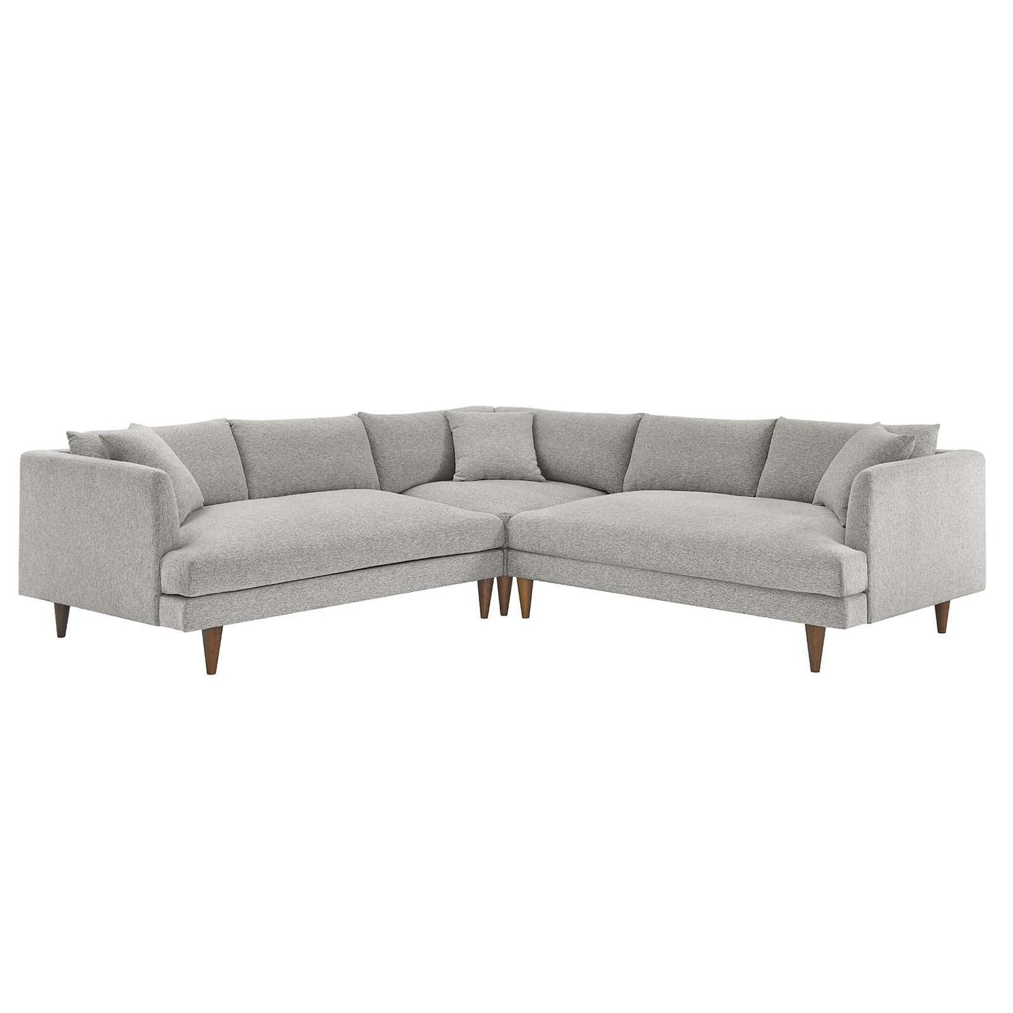 Modway Zoya Down Filled Overstuffed 3 Piece Sectional Sofa FredCo