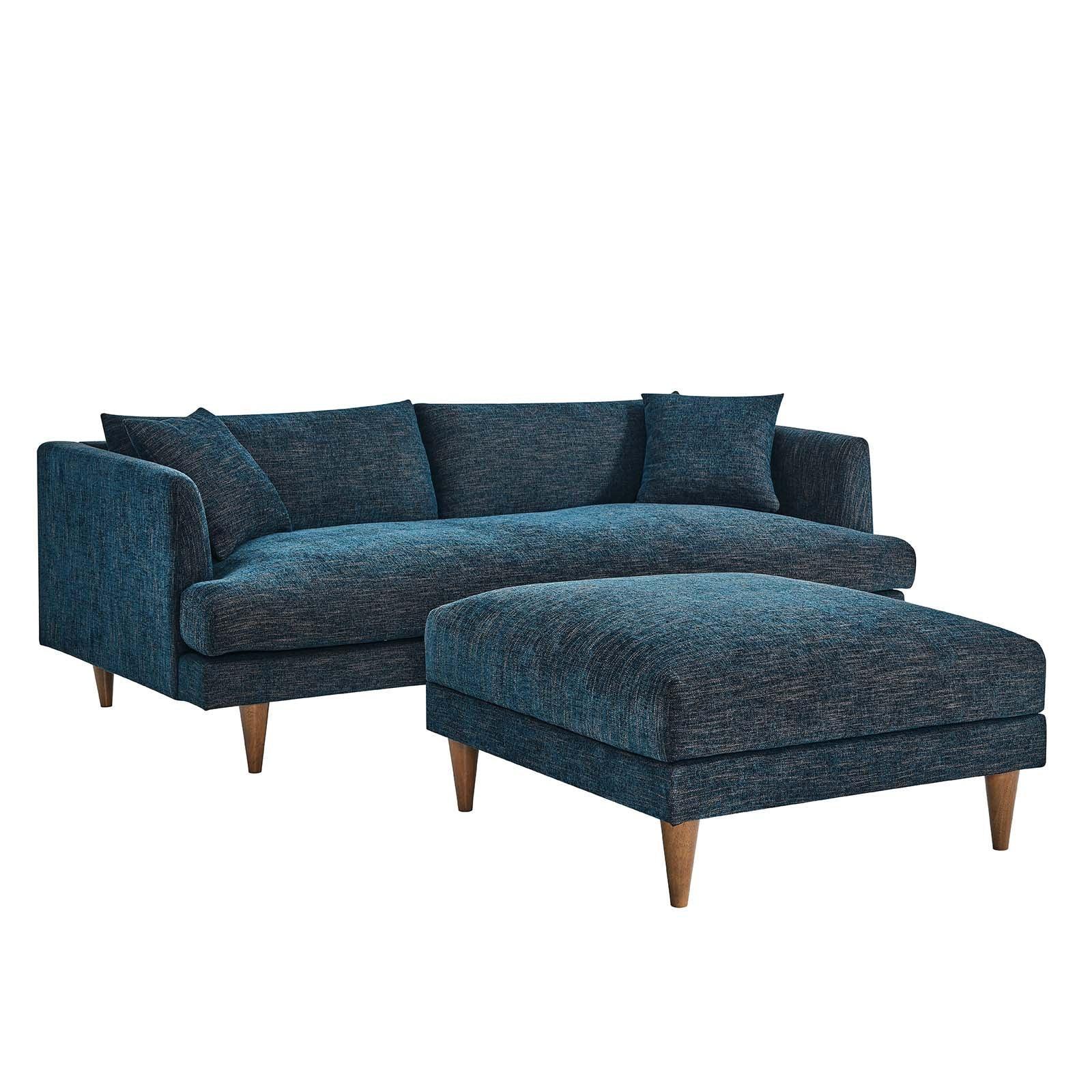 Modway Zoya Down Filled Overstuffed Sofa and Ottoman Set FredCo