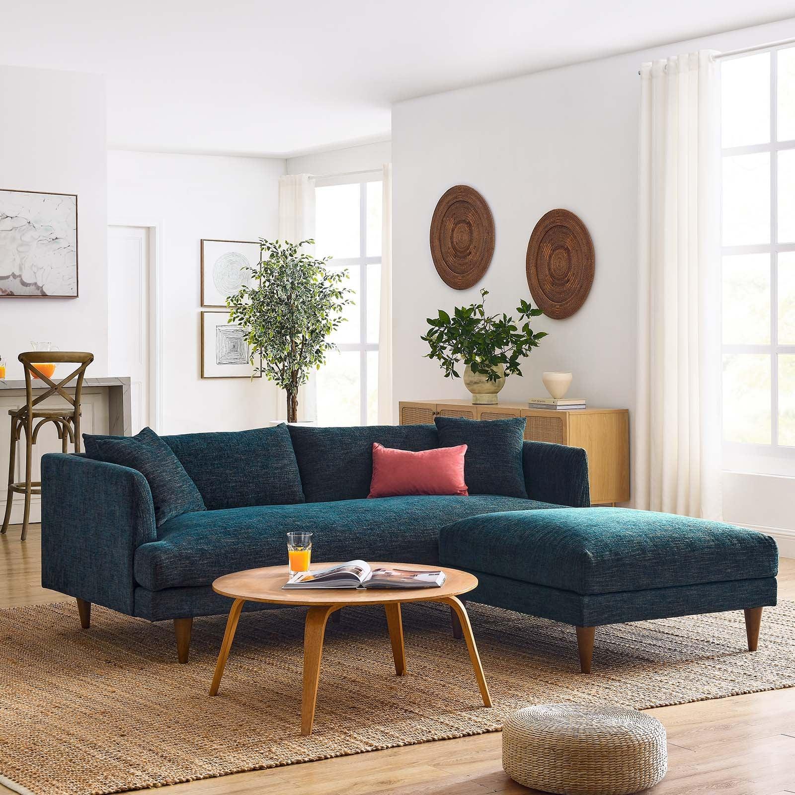 Modway Zoya Down Filled Overstuffed Sofa and Ottoman Set FredCo