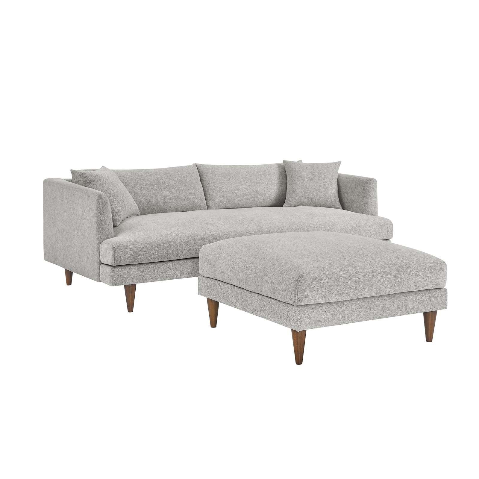 Modway Zoya Down Filled Overstuffed Sofa and Ottoman Set FredCo