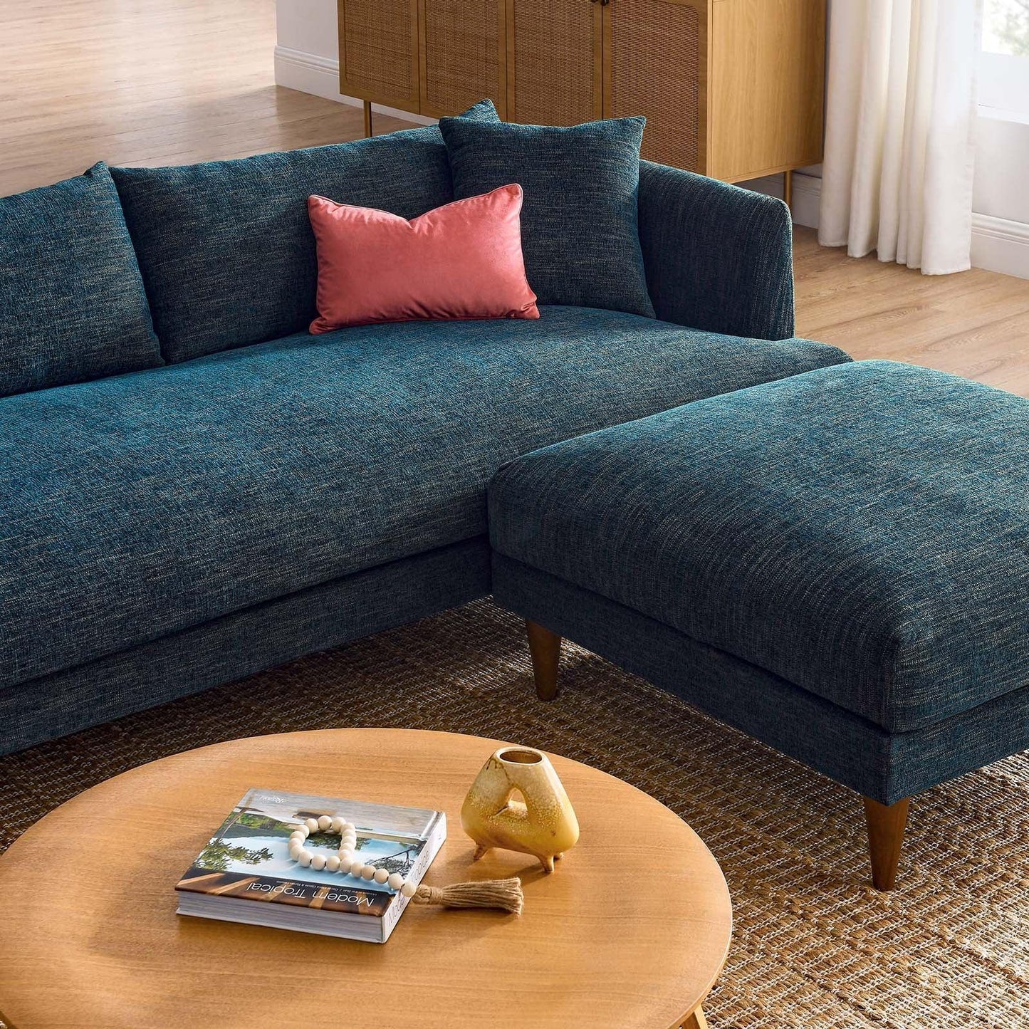 Modway Zoya Down Filled Overstuffed Sofa and Ottoman Set FredCo