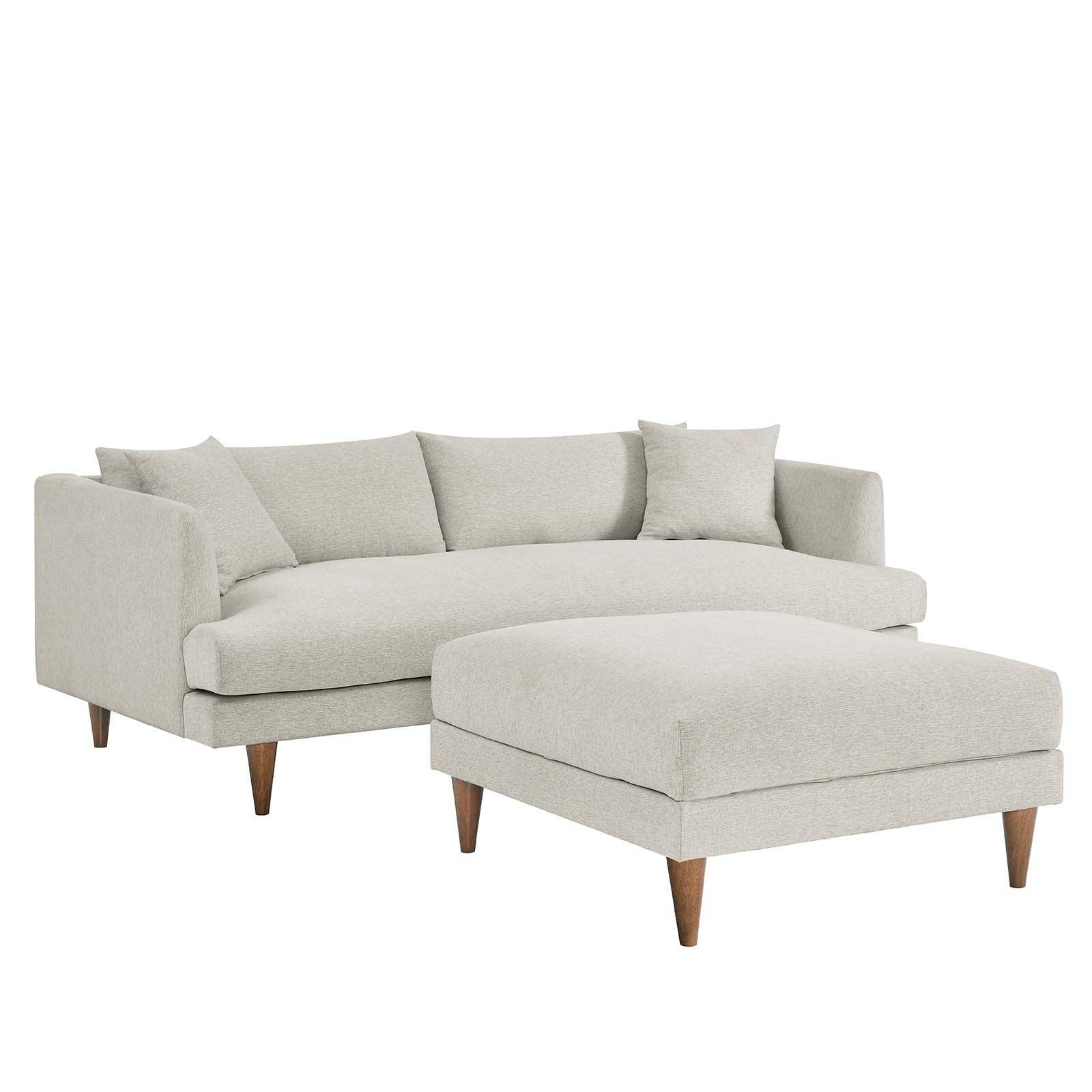 Modway Zoya Down Filled Overstuffed Sofa and Ottoman Set FredCo