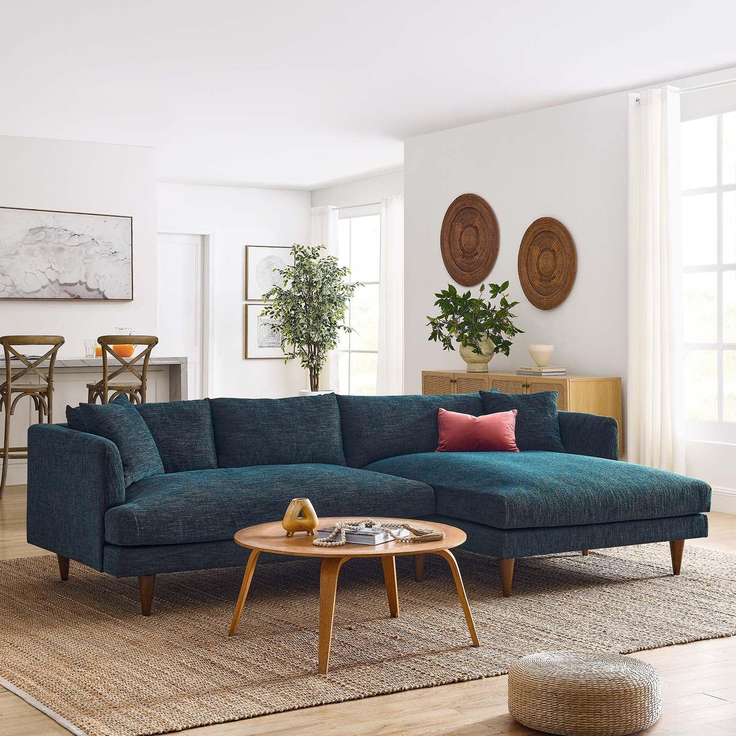 Modway Zoya Right-Facing Down Filled Overstuffed Sectional Sofa FredCo