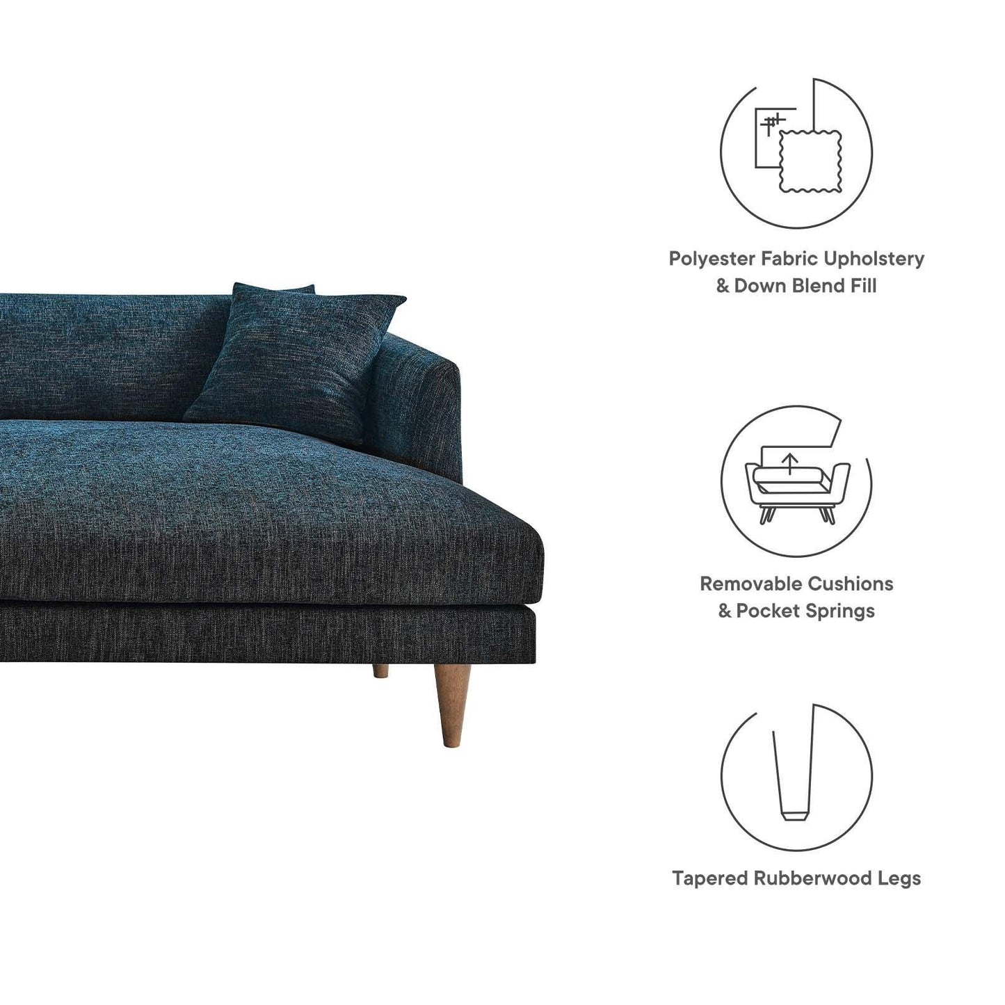 Modway Zoya Right-Facing Down Filled Overstuffed Sectional Sofa FredCo