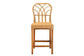 Monaco Modern Bohemian Natural Rattan and Mahogany Wood Counter Stool FredCo