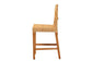Monaco Modern Bohemian Natural Rattan and Mahogany Wood Counter Stool FredCo