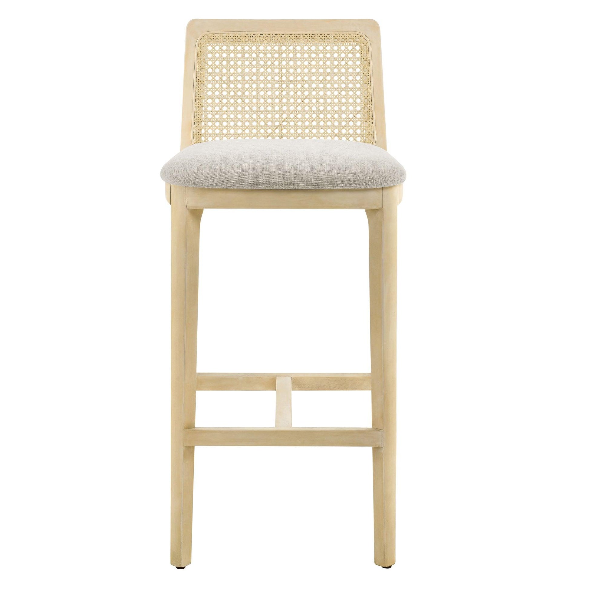 Monarch Wood and Rattan Bar Stool by Modway FredCo