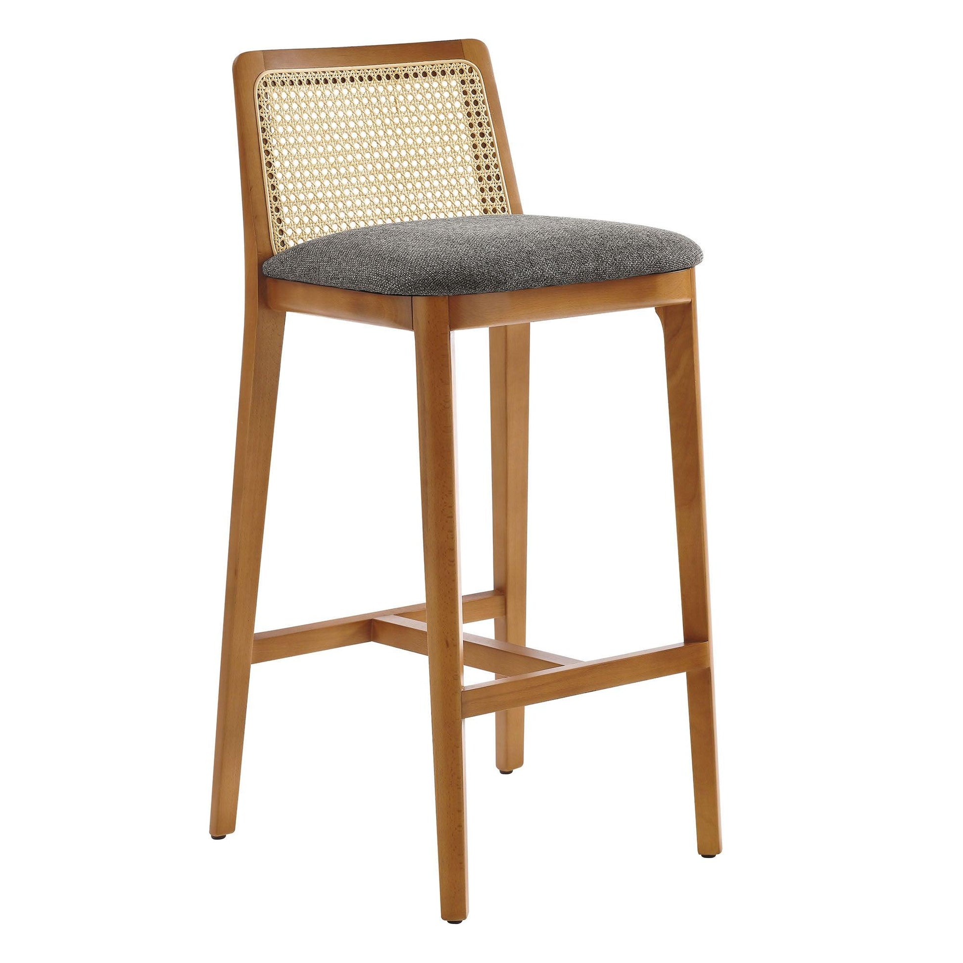 Monarch Wood and Rattan Bar Stool by Modway FredCo