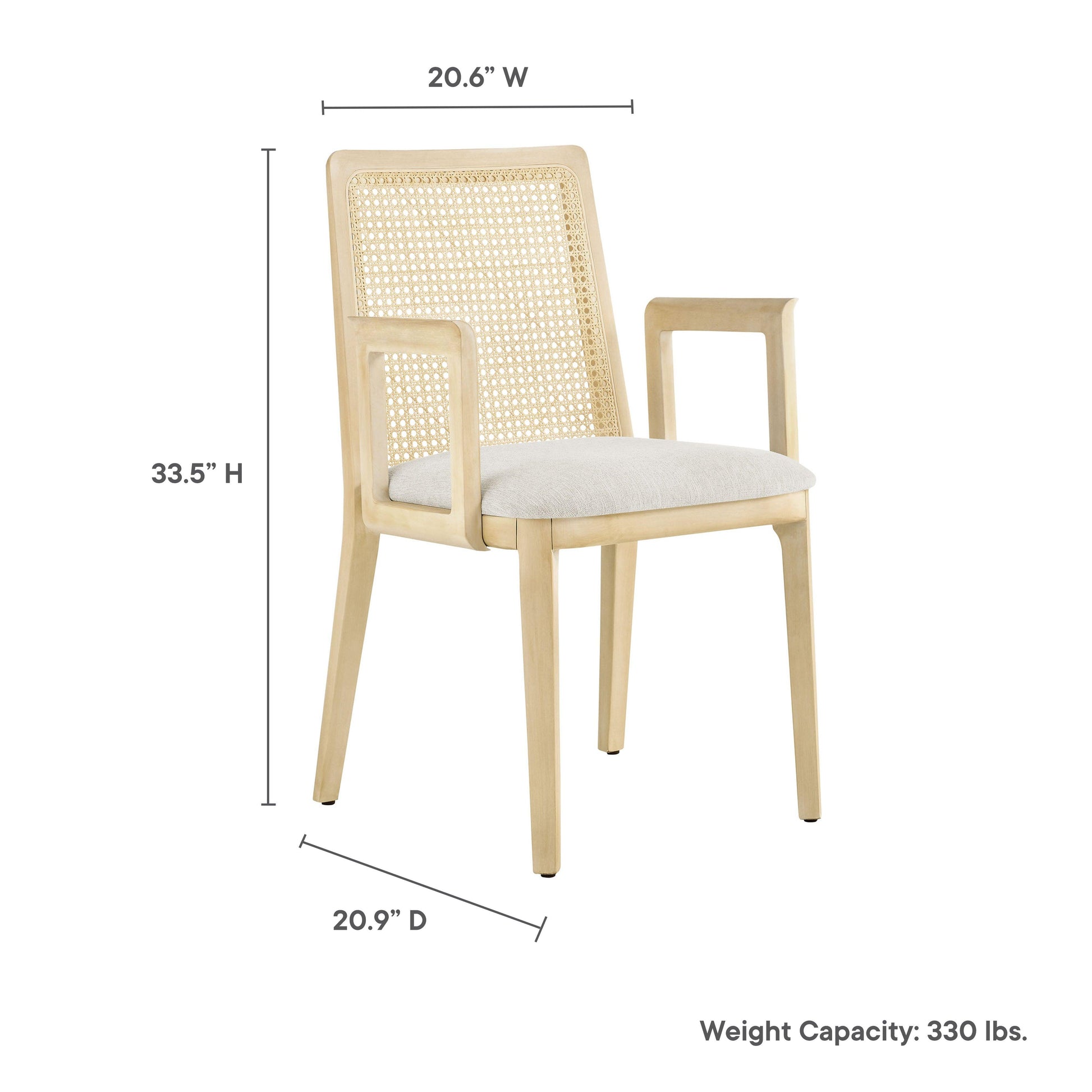 Monarch Wood and Rattan Dining Armchair by Modway FredCo