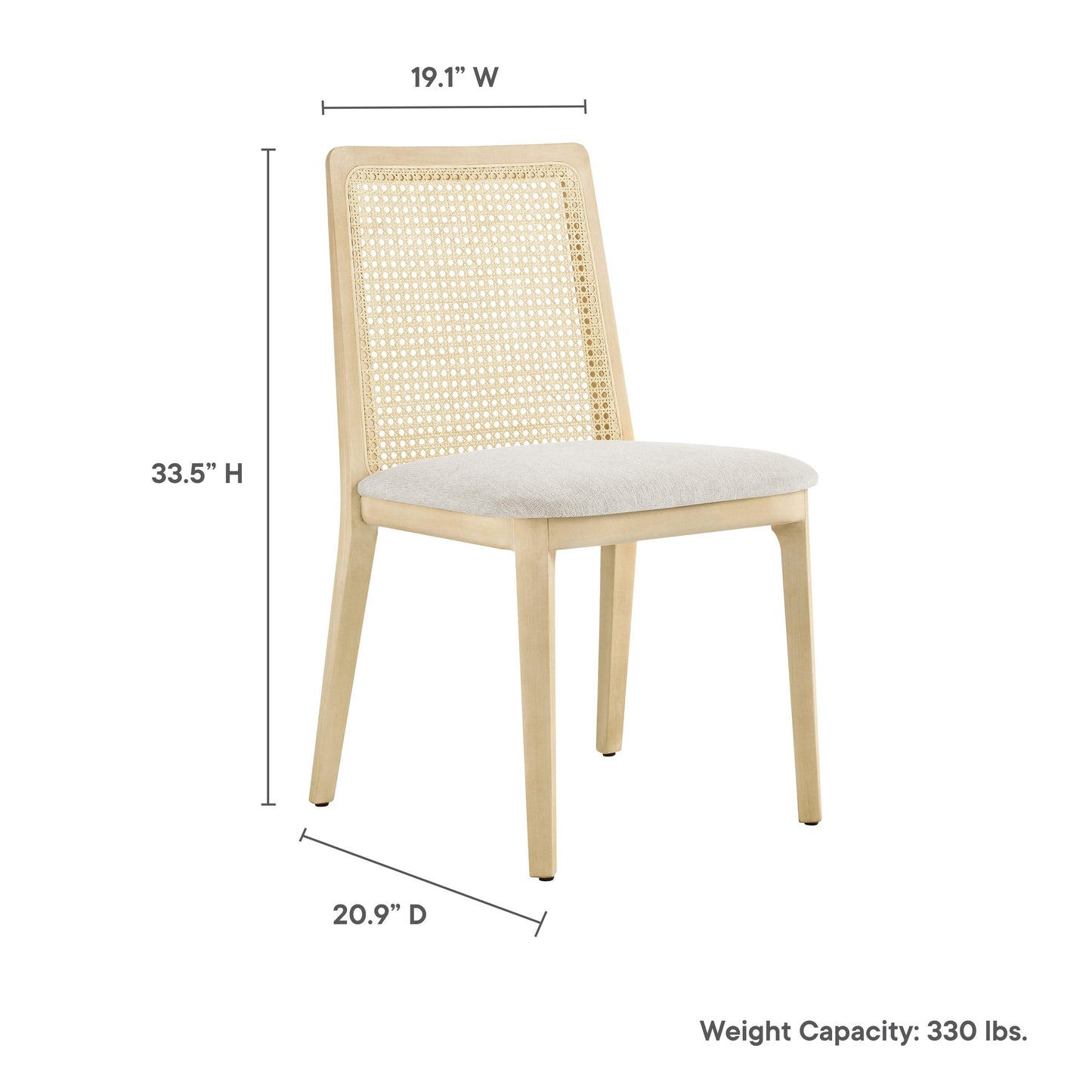 Monarch Wood and Rattan Dining Side Chair by Modway FredCo