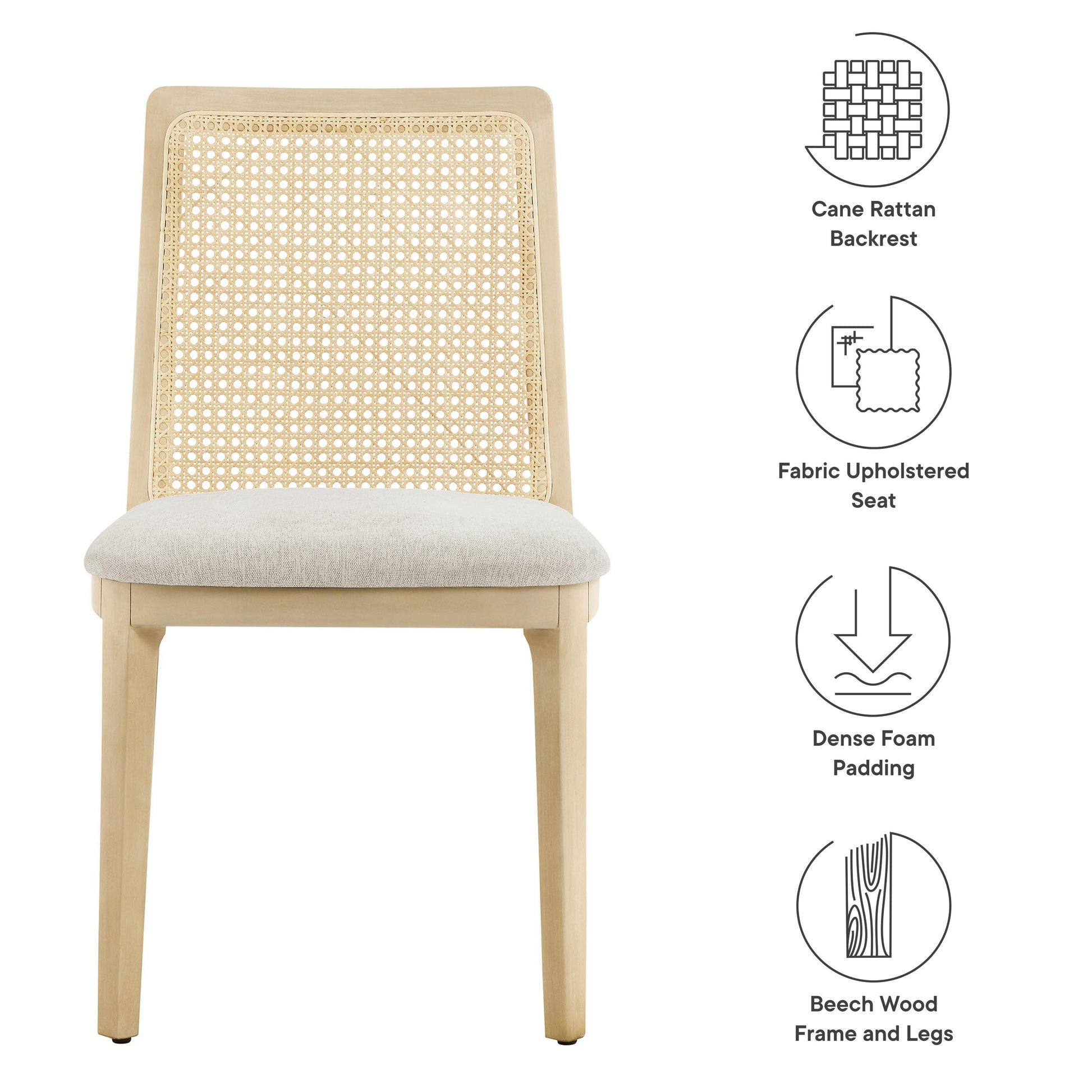 Monarch Wood and Rattan Dining Side Chair by Modway FredCo