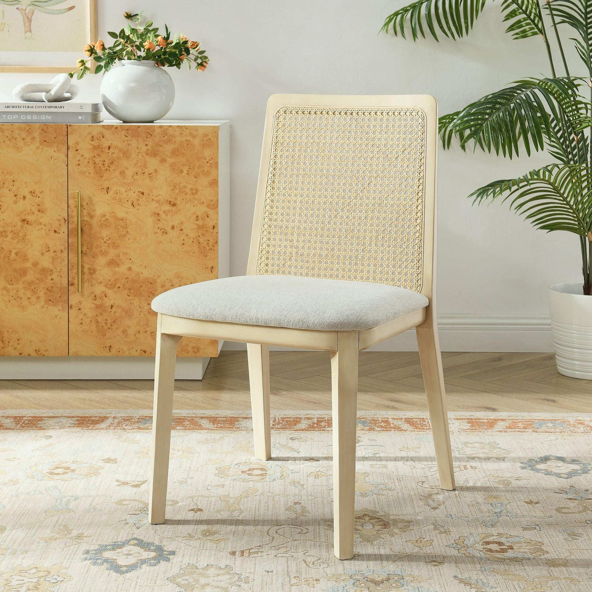 Monarch Wood and Rattan Dining Side Chair by Modway FredCo