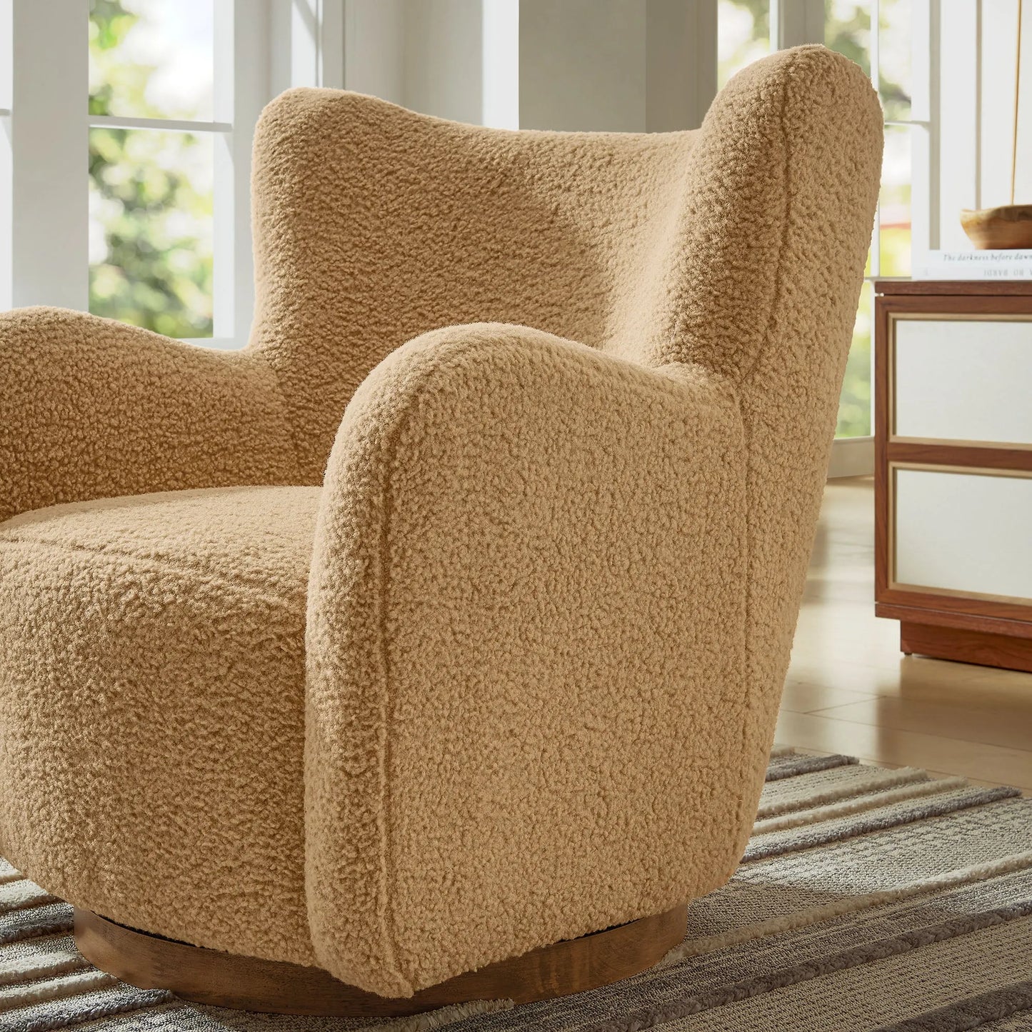 Montrose Wingback Sherpa Swivel Accent Chair by Modway EEI-7105 FredCo