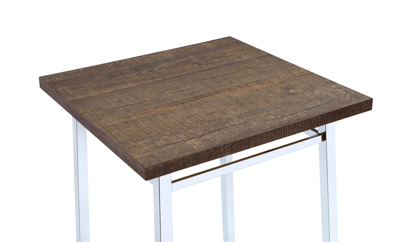Nadia Oak and Chrome Bar Table FredCo
