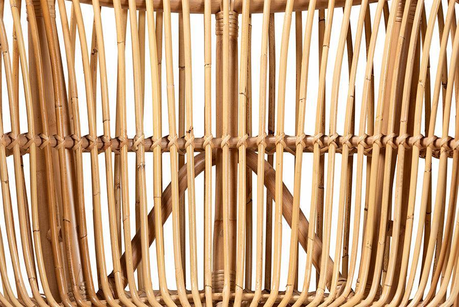 Nagoya Modern Bohemian Natural Rattan Wide Seat Lounge Chair FredCo