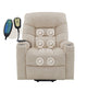 Nairi Ivory Leather Aire Power Motion Recliner with Lift, Heating & Massage Function FredCo