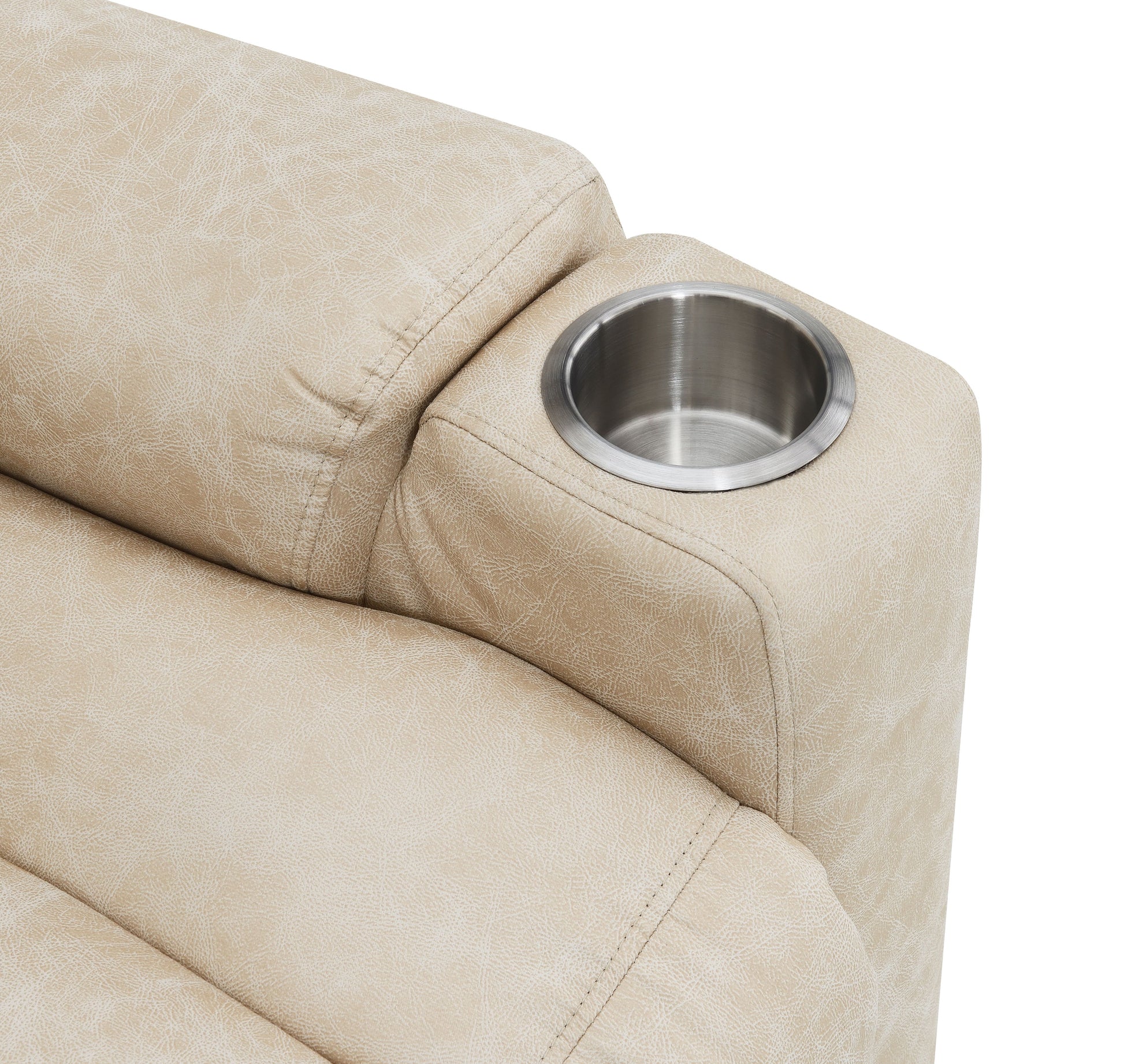 Nairi Ivory Leather Aire Power Motion Recliner with Lift, Heating & Massage Function FredCo