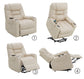 Nairi Ivory Leather Aire Power Motion Recliner with Lift, Heating & Massage Function FredCo