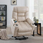 Nairi Ivory Leather Aire Power Motion Recliner with Lift, Heating & Massage Function FredCo