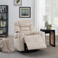 Nairi Ivory Leather Aire Power Motion Recliner with Lift, Heating & Massage Function FredCo